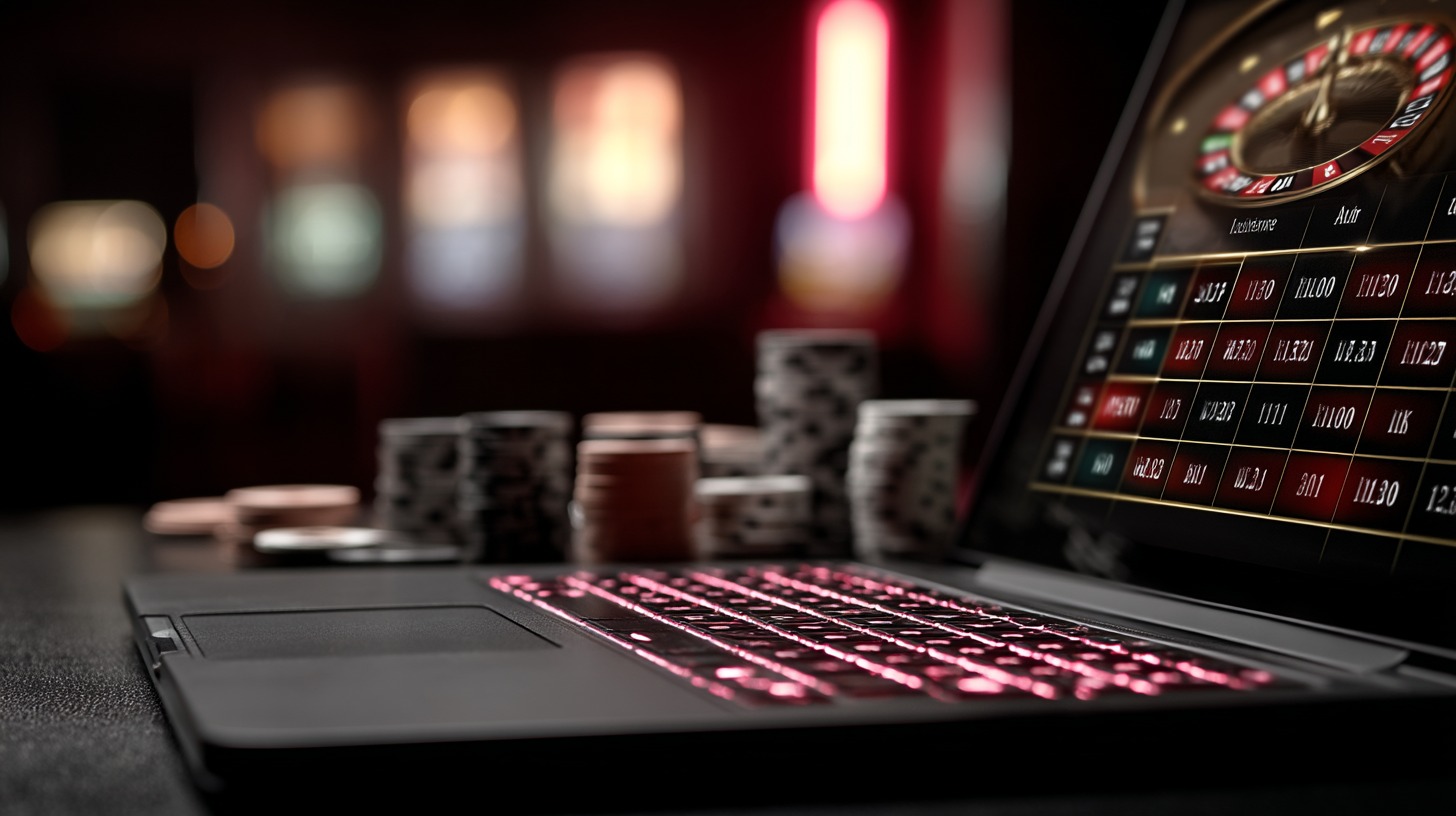 online casino on laptop